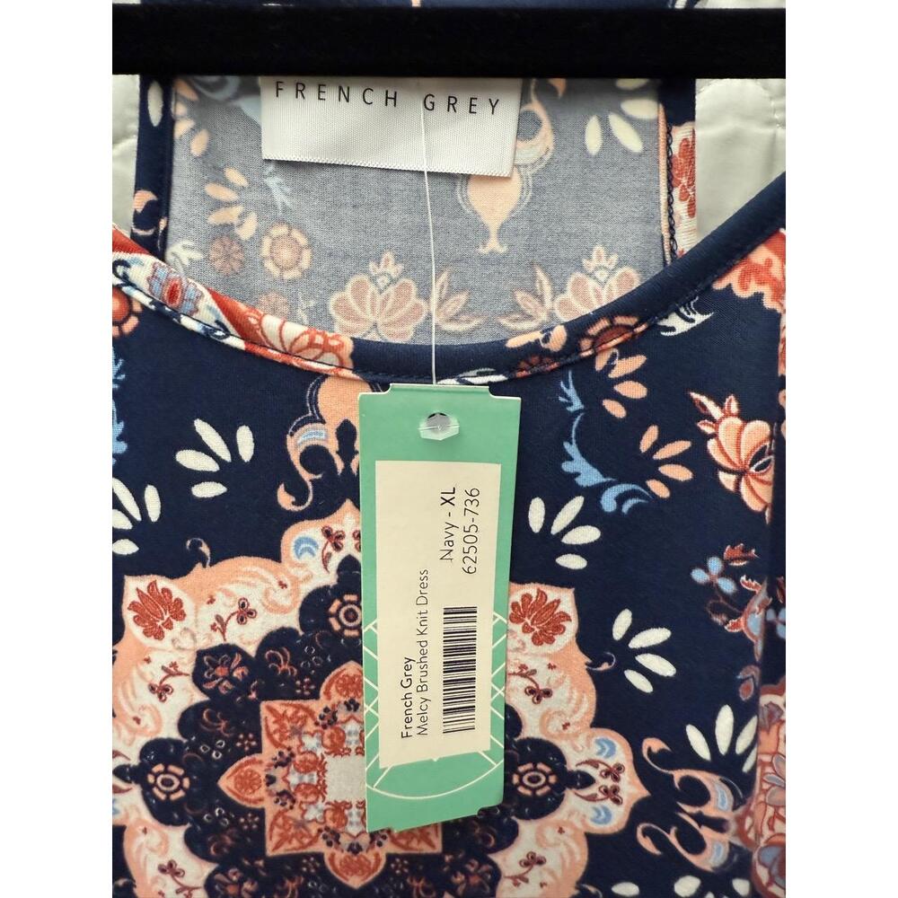 NWT French Grey Stitch Fix Multicolor Floral Paisley Fabric Midi Dress XL - Picture 4 of 5